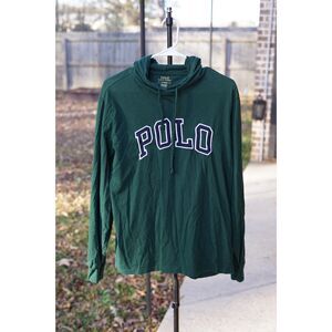 Polo Spellout Hoodie Pullover Green
